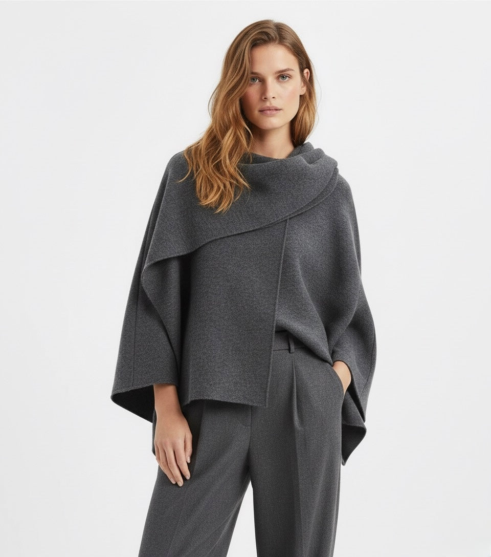 MANTEAU STRUCTURÉ À DRAPÉ INTÉGRÉ