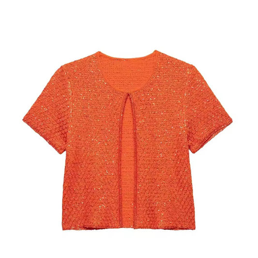 TOP EN MAILLE À SEQUINS