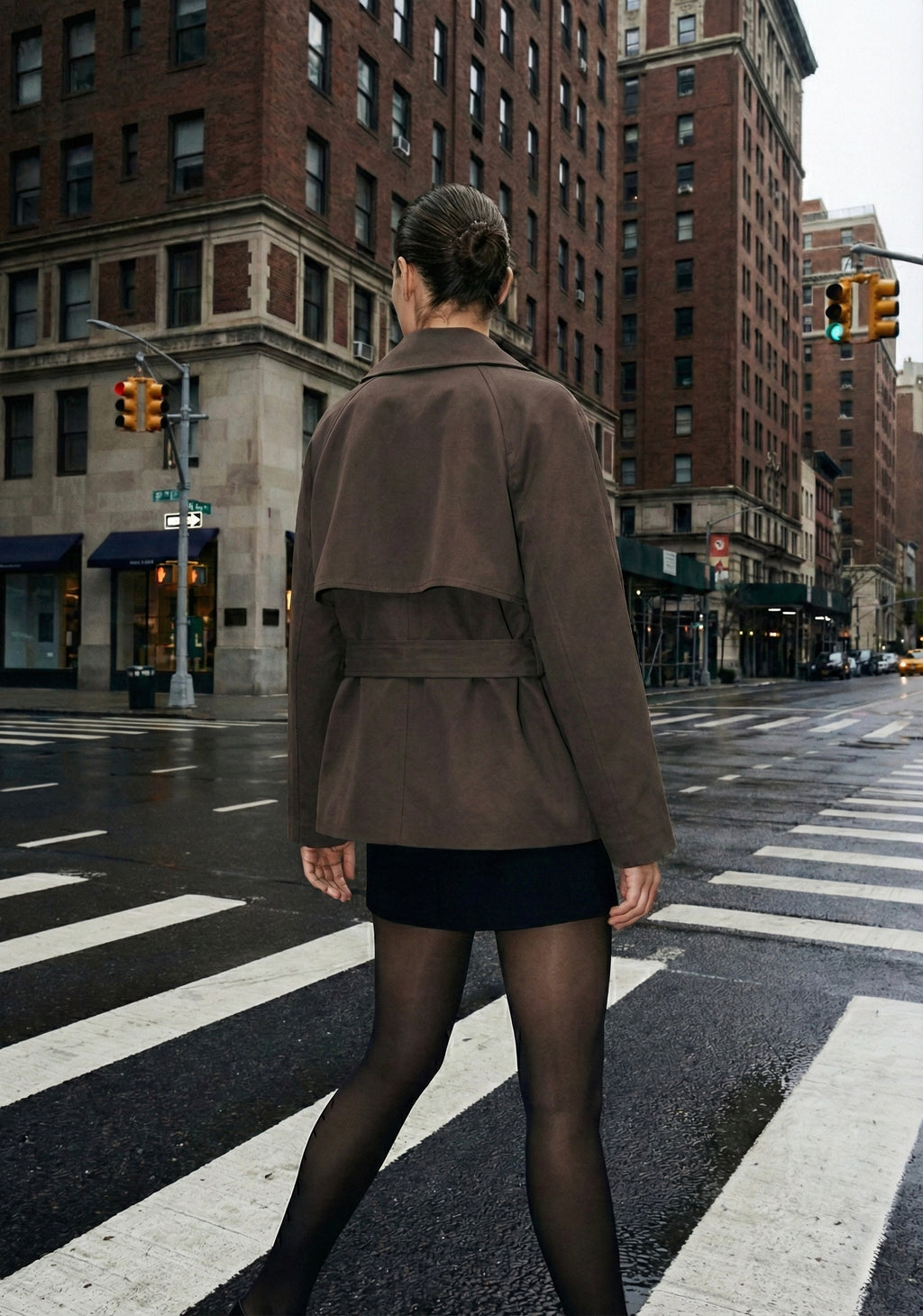 VESTE CROISÉE À CEINTURE STRUCTURÉE