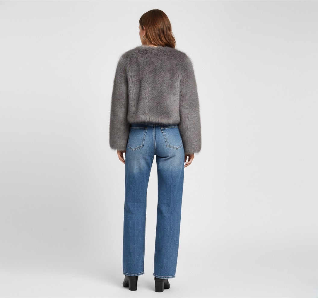 VESTE TEXTURÉE À EFFET FOURRURE