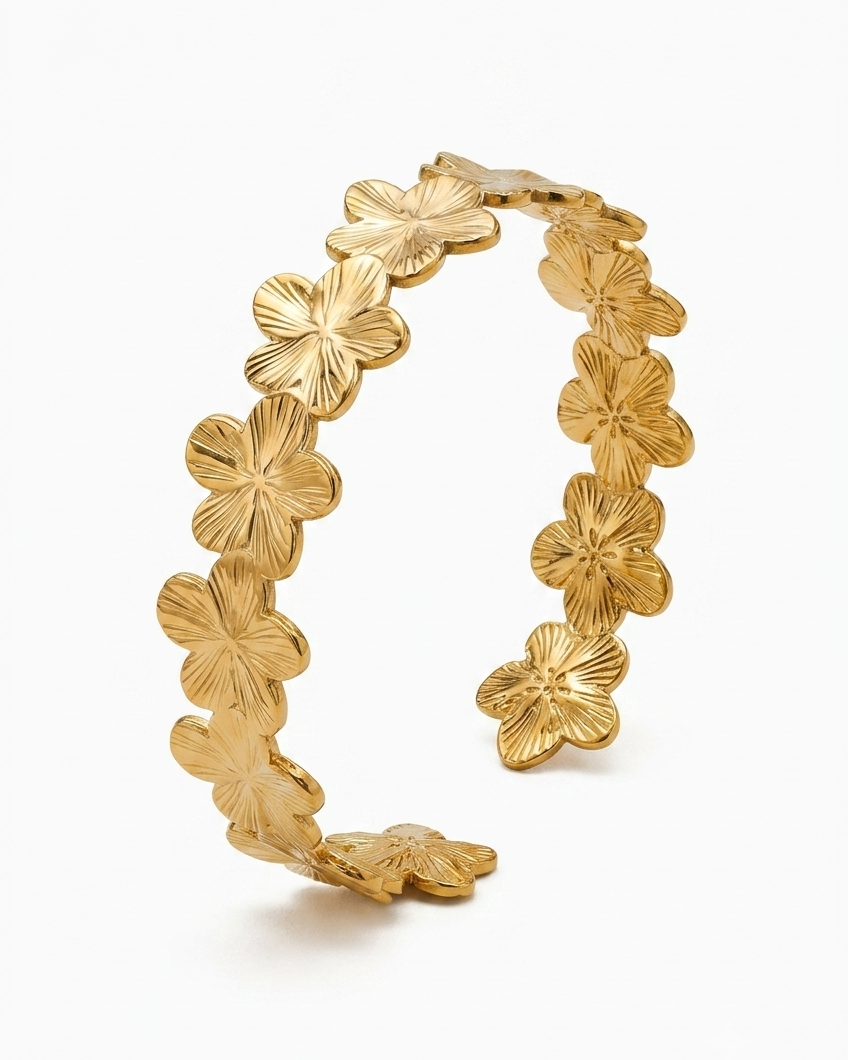 MANCHETTE OUVERTE MOTIF FLEURS