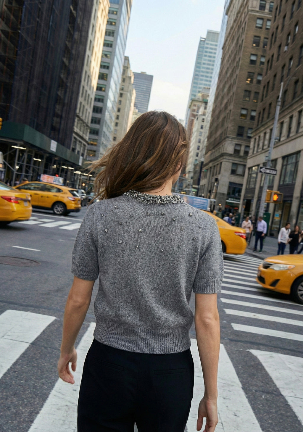 CARDIGAN MAILLE ORNÉE À COL DÉCORATIF