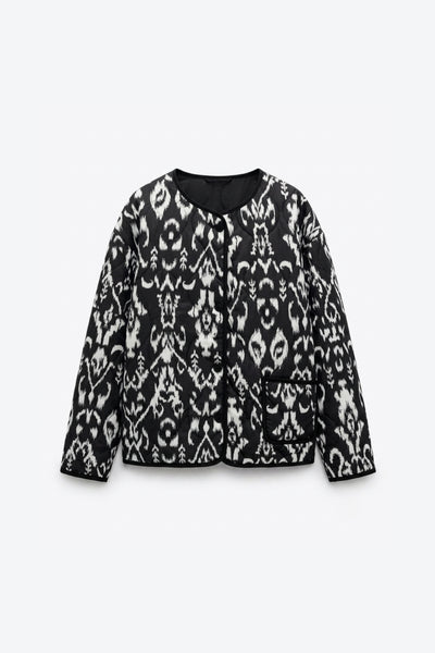 VESTE MATELASSÉE À IMPRIMÉ IKAT