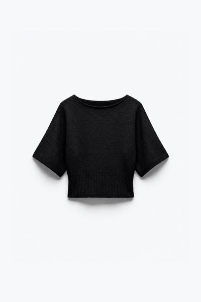 PULL COURT EN MAILLE CINTRÉ