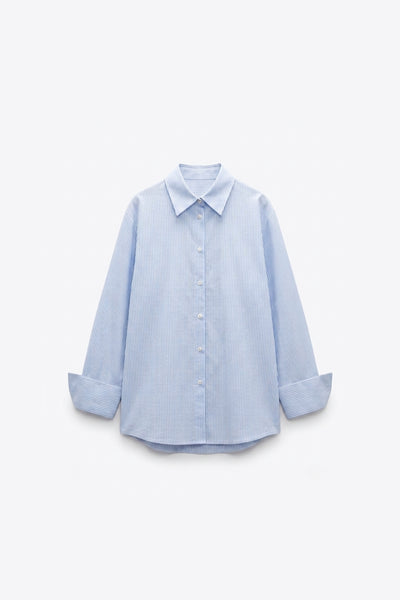 CHEMISE OVERSIZE RAYÉE COL CLASSIQUE