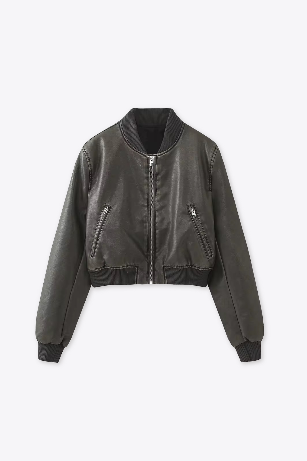 BOMBER EFFET CUIR LISSE