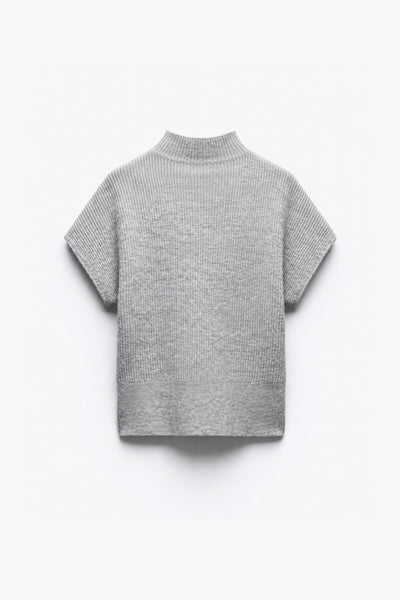 PULL EN MAILLE À COL SEMI-MONTANT