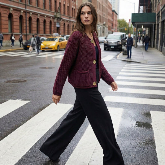 CARDIGAN STRUCTURÉ À BOUTONS MÉTALLISÉS