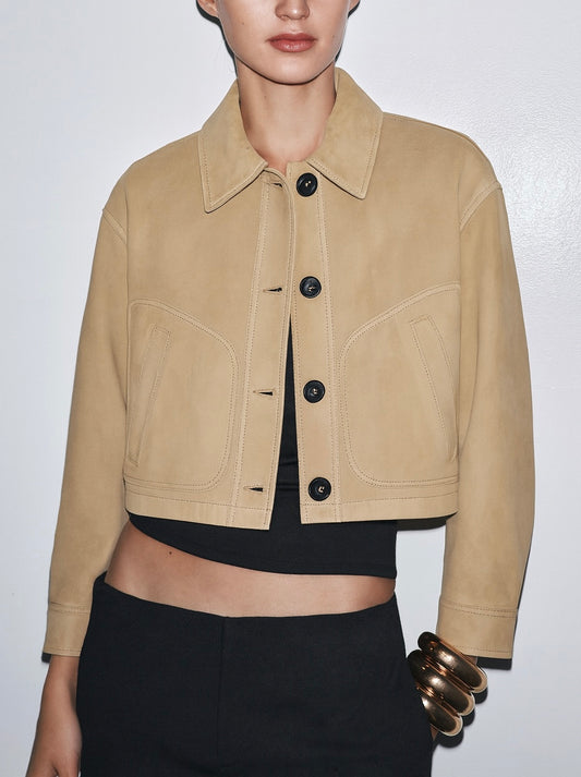 VESTE COURTE AVEC DAIM