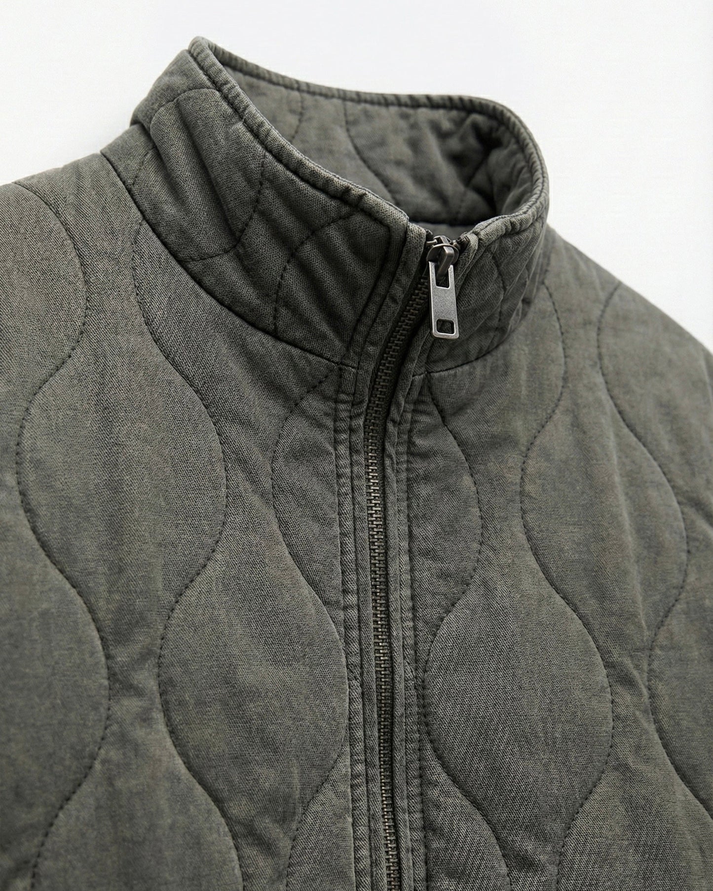 GIACCA TRAPUNTATA CON COLLO LUNGO