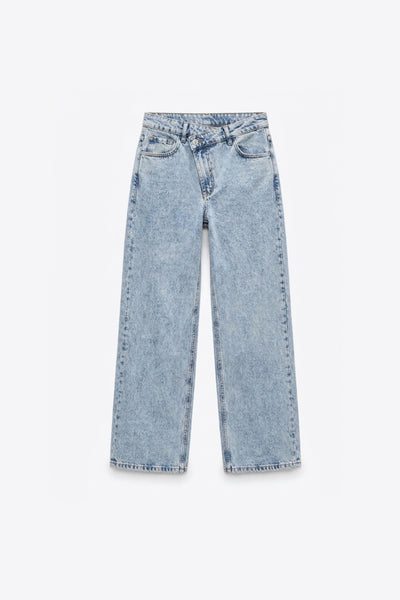 JEANS À TAILLE ASYMÉTRIQUE