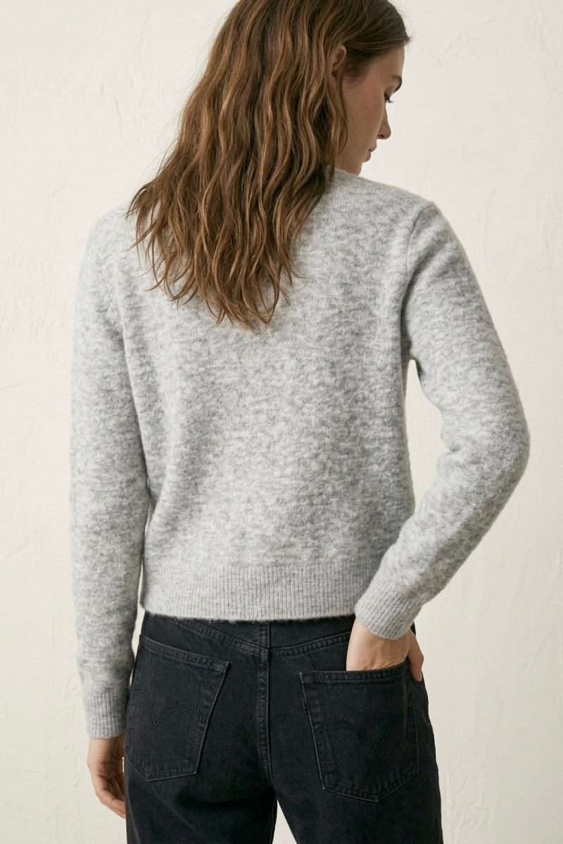 CARDIGAN MAILLE BOUTONNÉ COL ROND