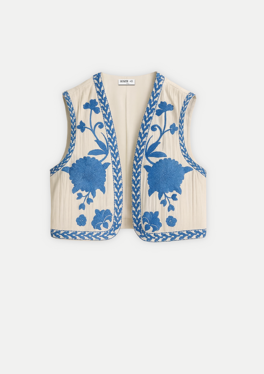 GILET BRODÉ SANS MANCHES