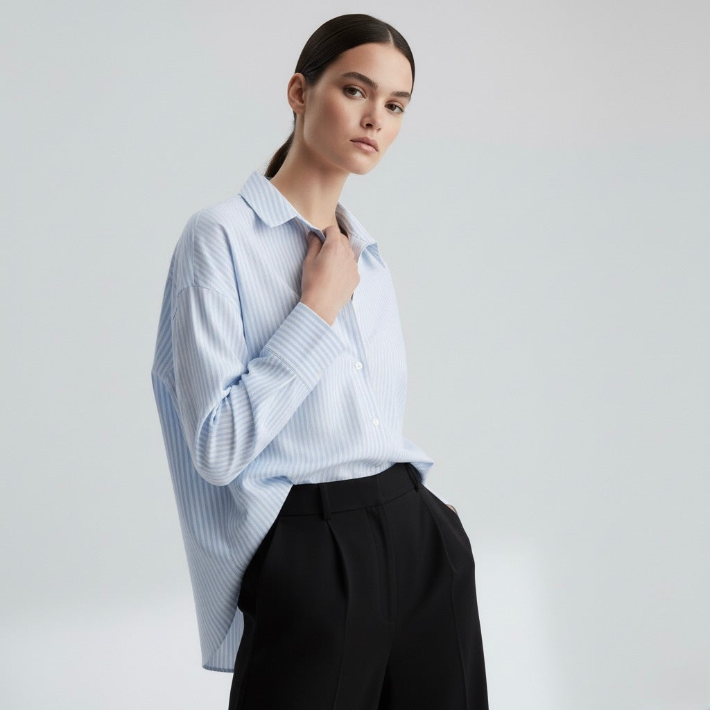 CHEMISE OVERSIZE À RAYURES FINES