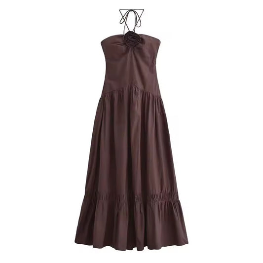 ROBE MI-LONGUE À FLEUR