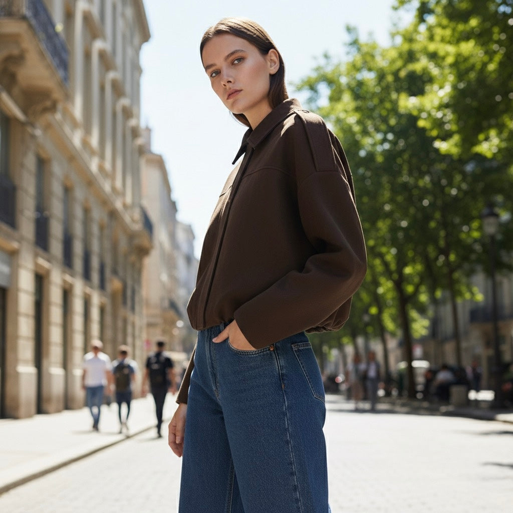 BLOUSON AMPLE EFFET DAIM