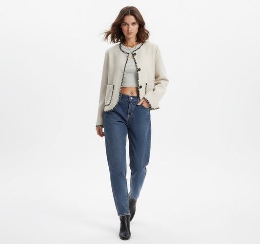 VESTE COURTE BOUTONNÉE À GALON