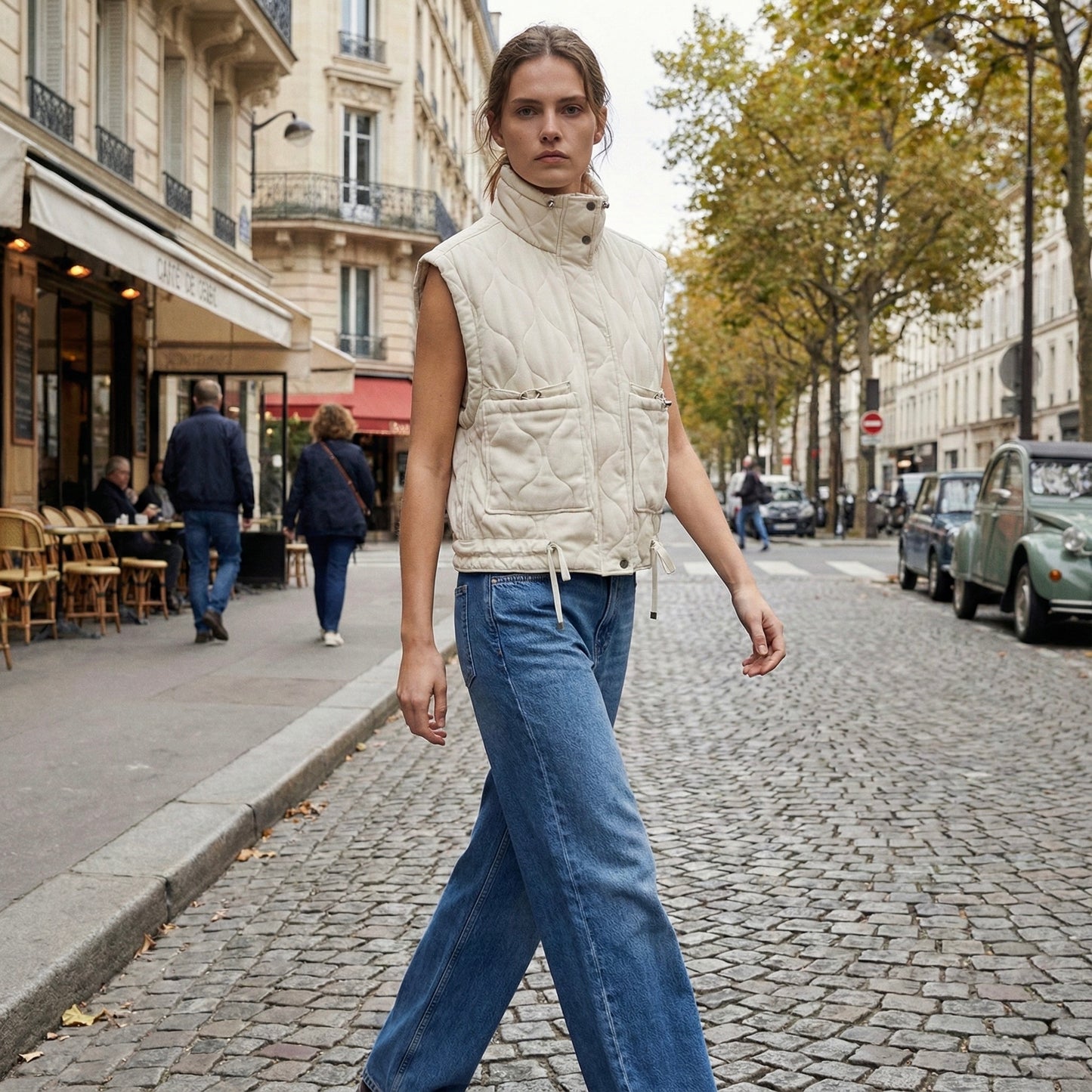 GILET MATELASSÉ STRUCTURÉ À LIENS