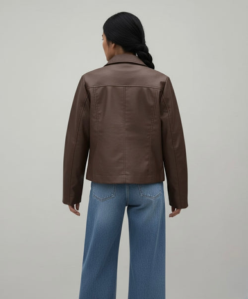 BLOUSON EN SIMILI TEXTURÉ