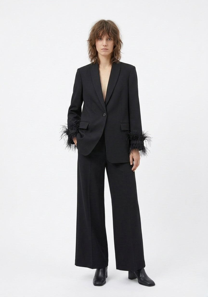 BLAZER LONG AVEC DÉTAILS PLUMES