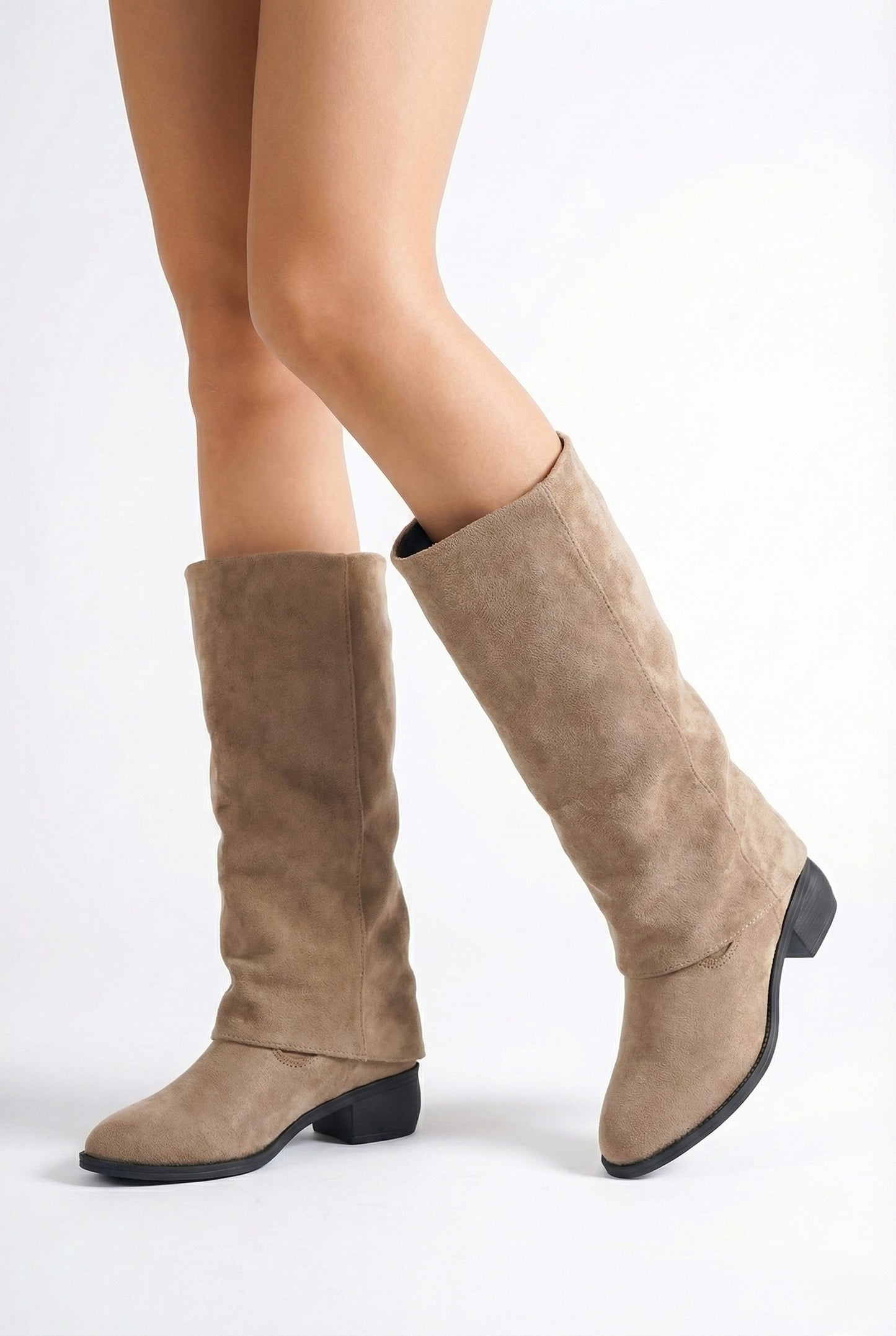 BOTTES HAUTES À TALON BAS SOUPLE