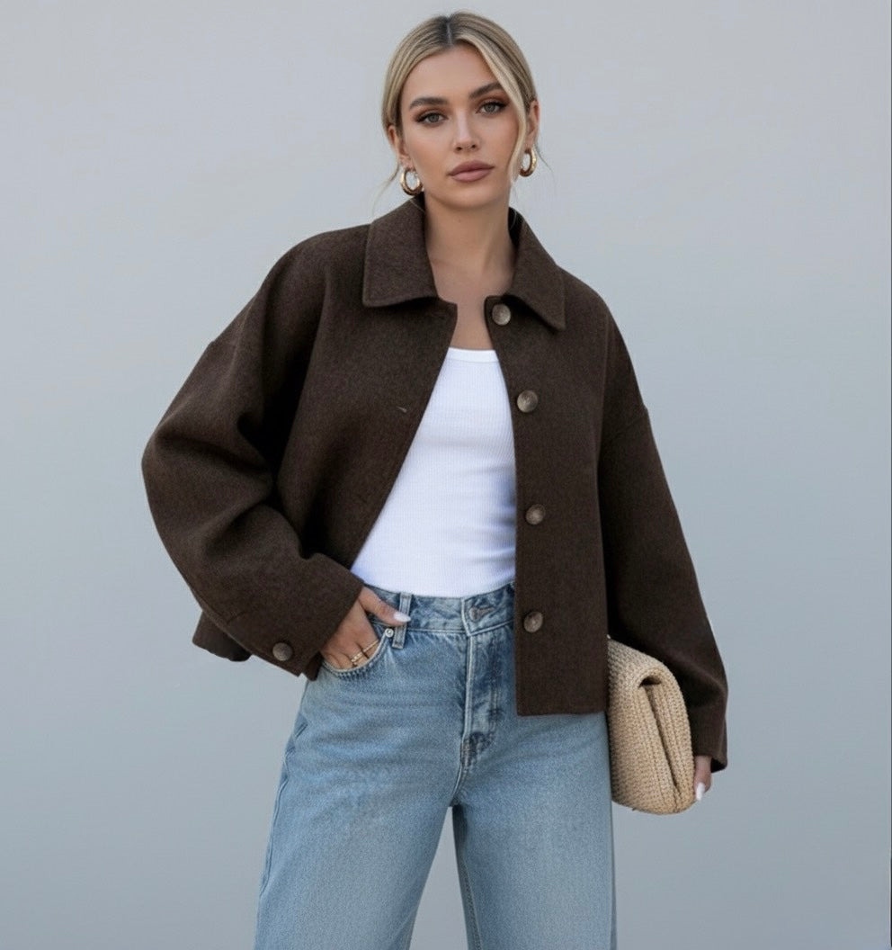 VESTE COURTE EFFET LAINE