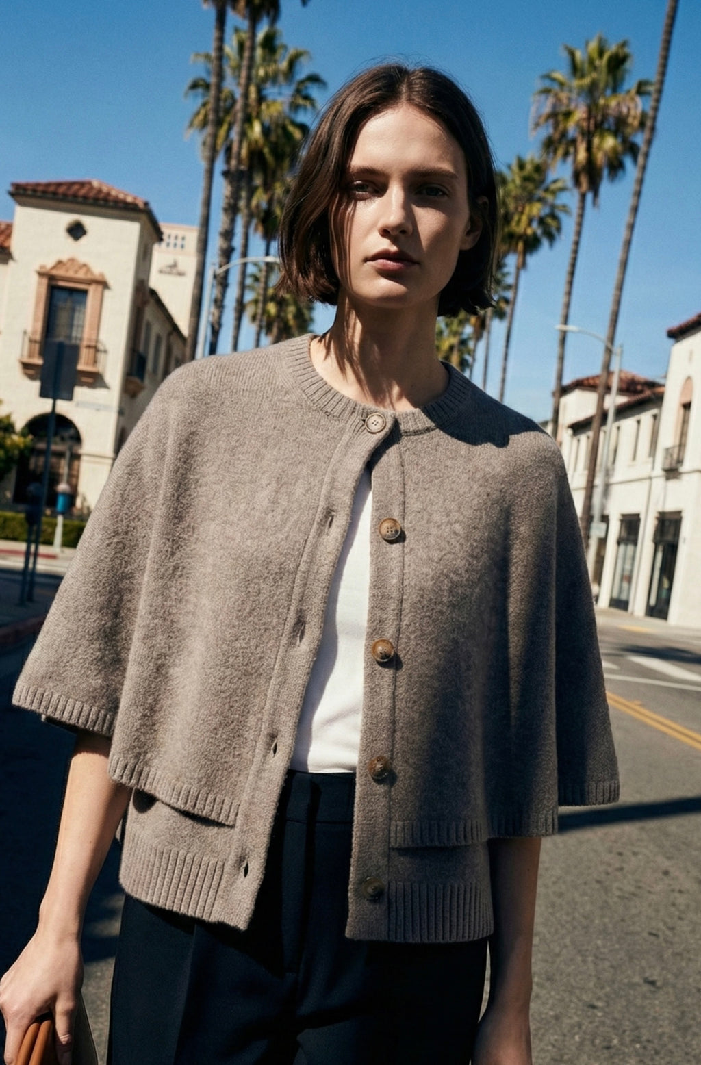 PONCHO CARDIGAN IN MAGLIA