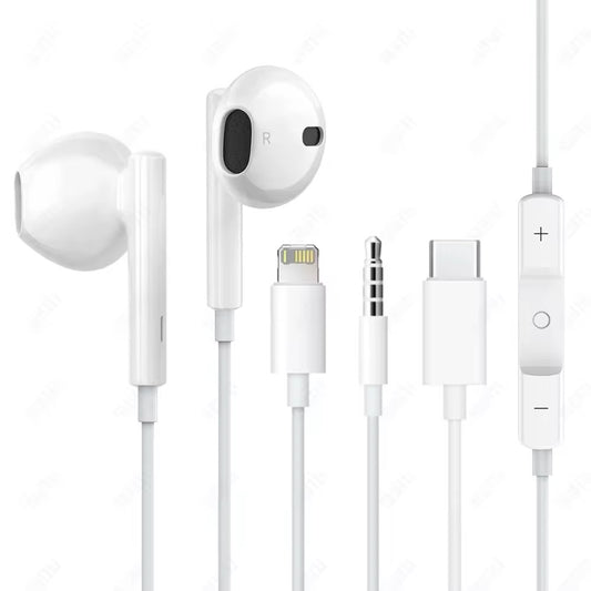 Écouteurs Filaire Blanc - Modèles iPhone / USB-C / 3.5mm