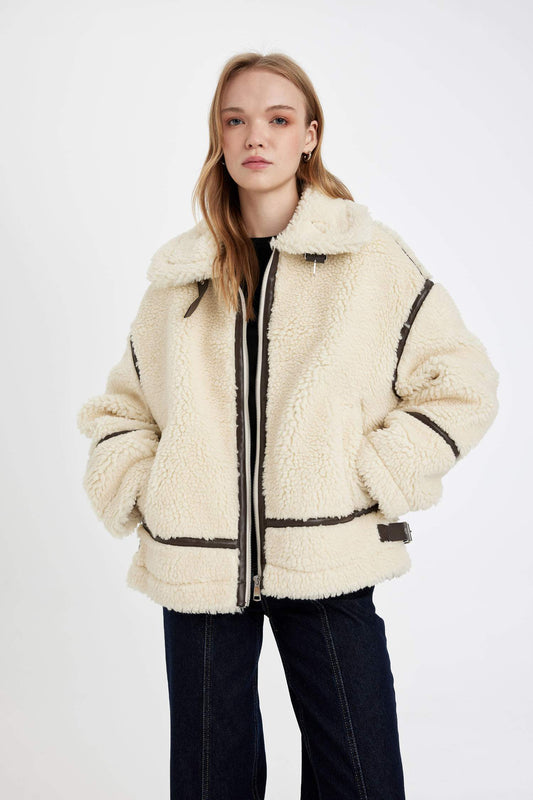 Wool effect down jacket • Women