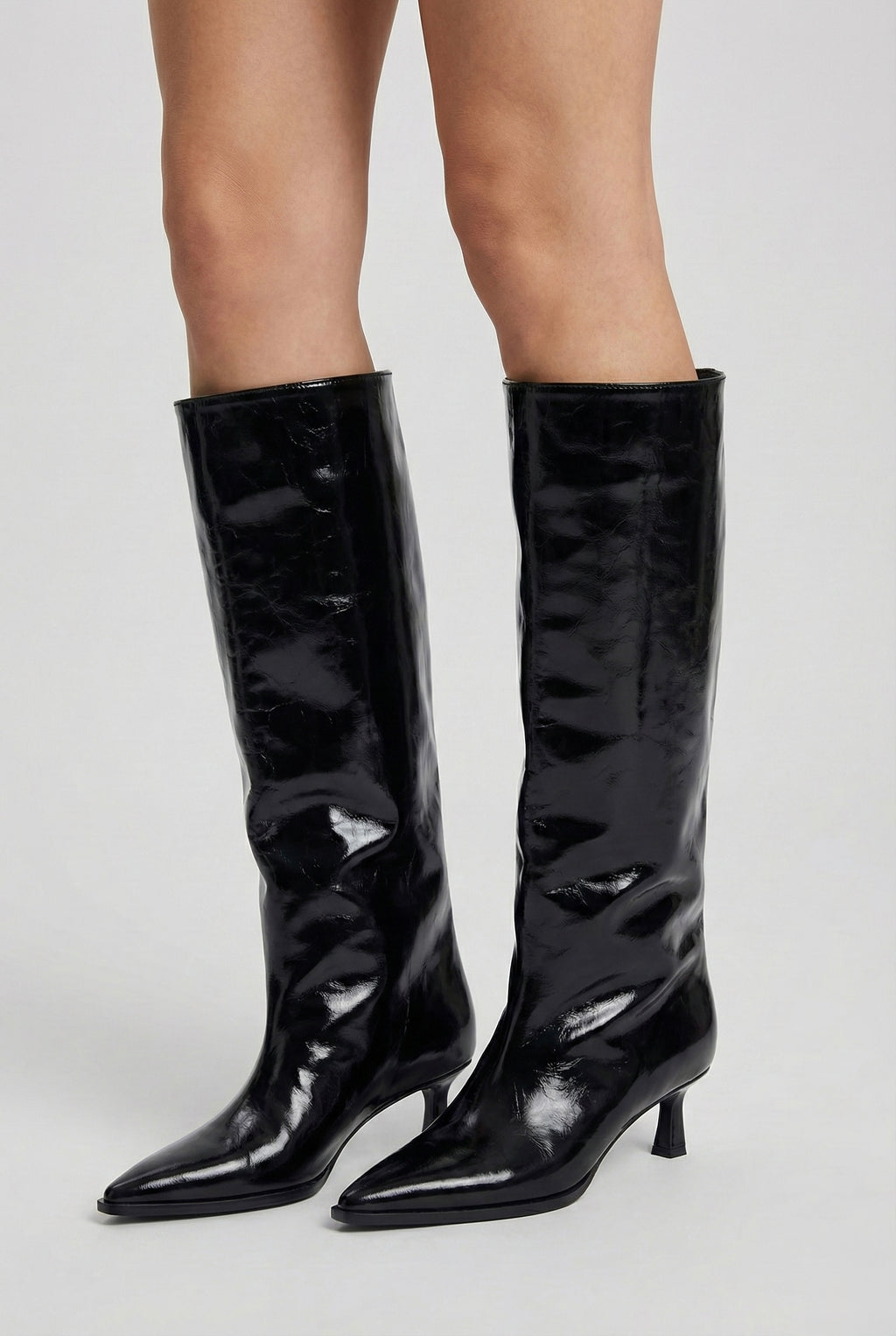 BOTTES HAUTES À TALON FIN BRILLANT