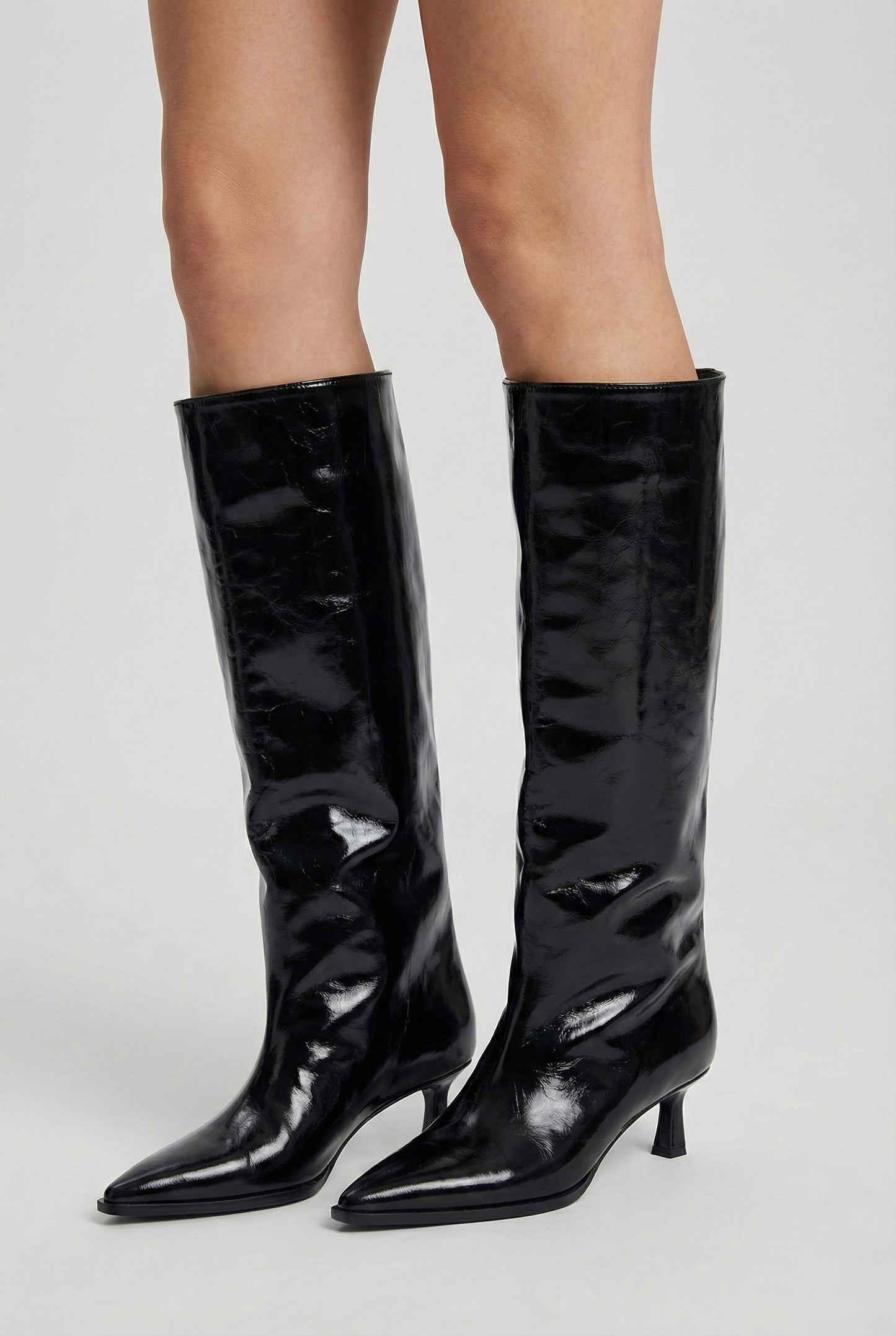 BOTTES HAUTES À TALON FIN BRILLANT