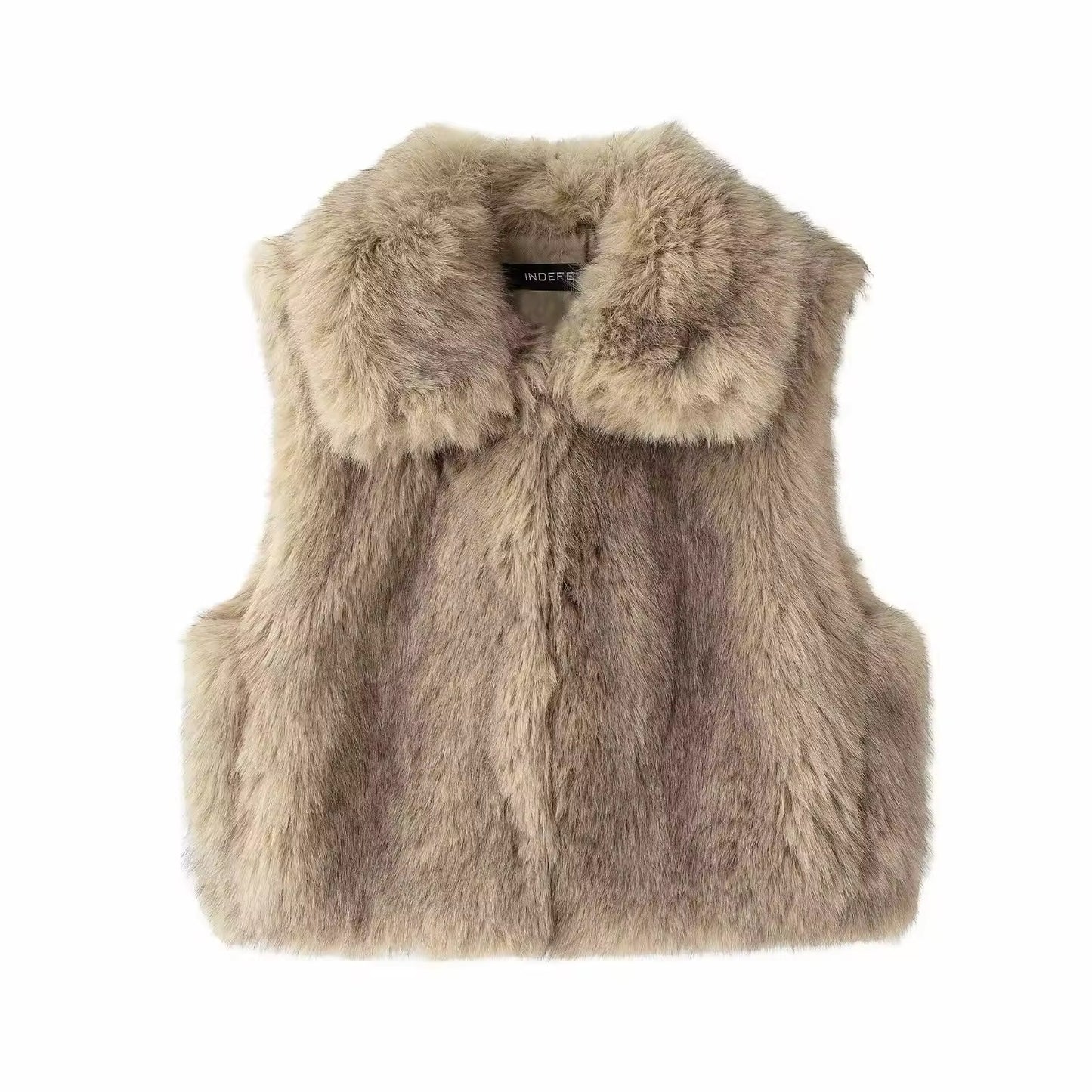 Sleeveless jacket with fur effect • Women 