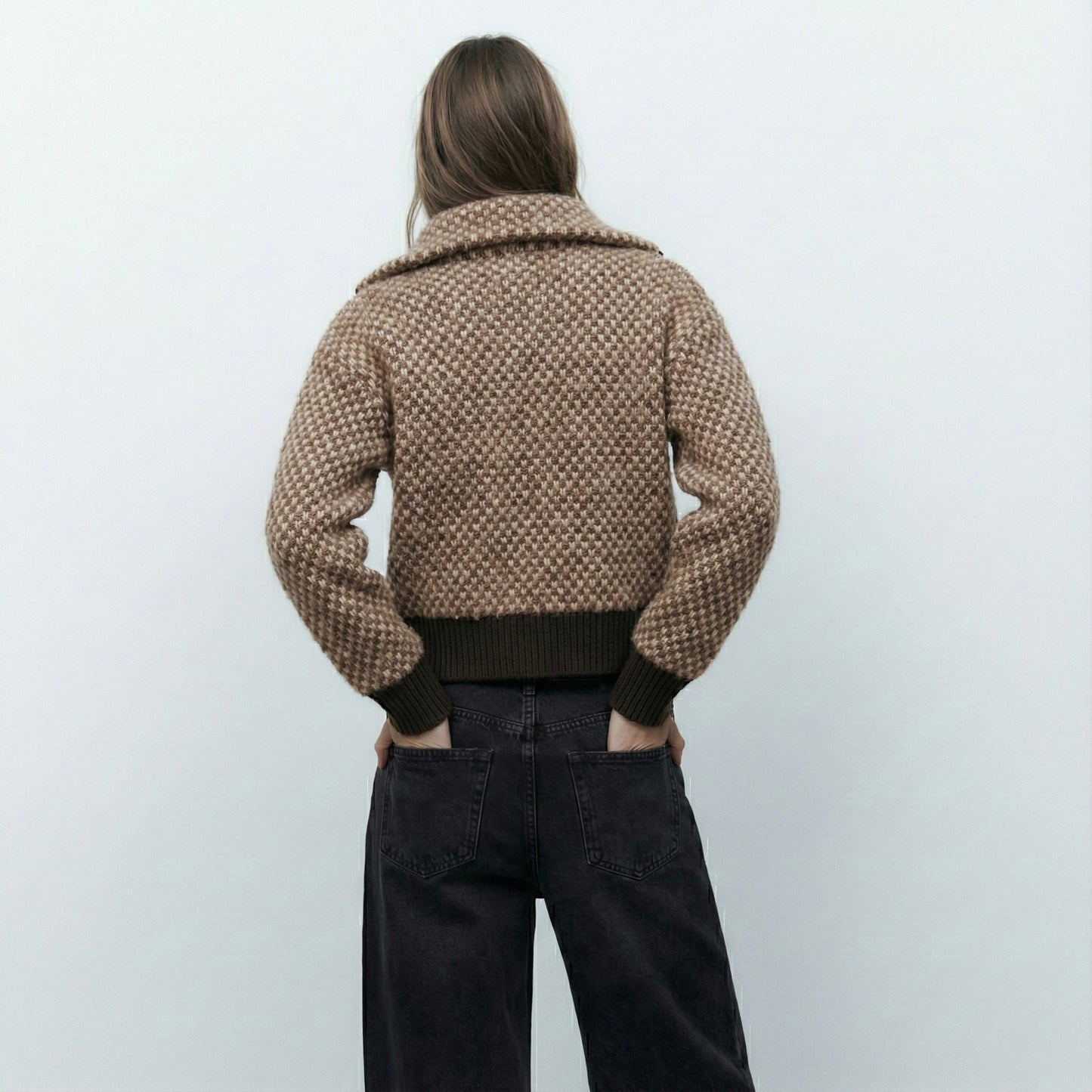 VESTE ZIPPÉE EN MAILLE TEXTURÉE