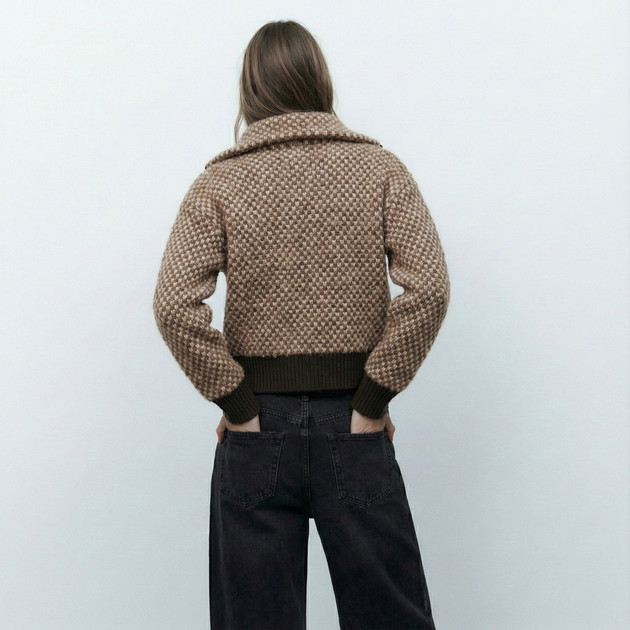 VESTE ZIPPÉE EN MAILLE TEXTURÉE