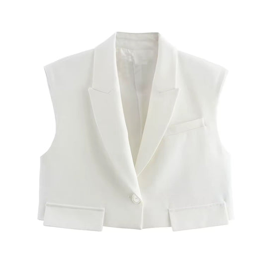 GILET COURT AVEC COL REVERS
