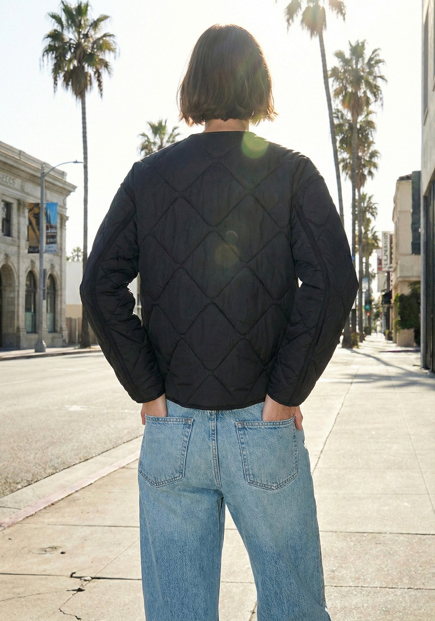 VESTE MATELASSÉE COURTE À BOUTONS