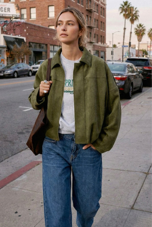 BLOUSON AMPLE EFFET DAIM