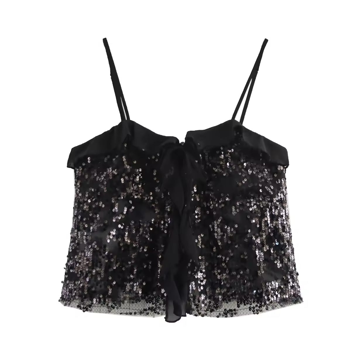 TOP À VOLANTS AVEC PAILLETTES