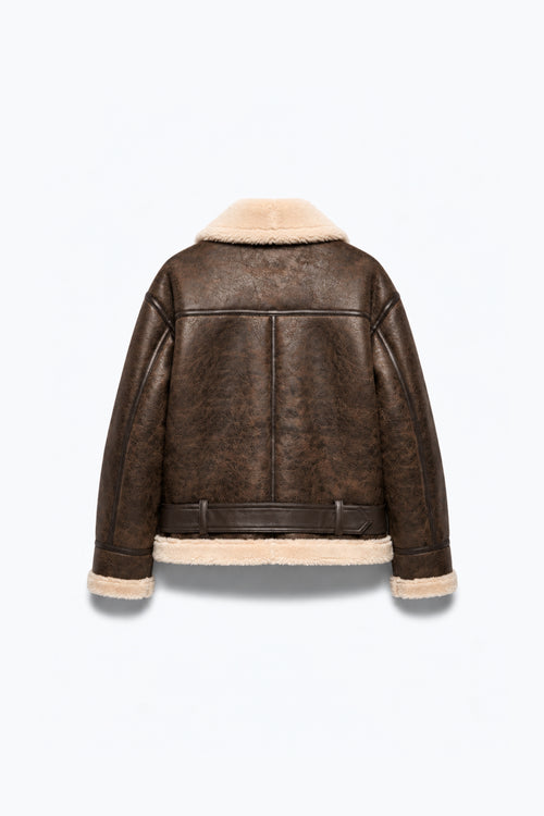 BLOUSON AVIATOR CEINTURÉ À ZIP