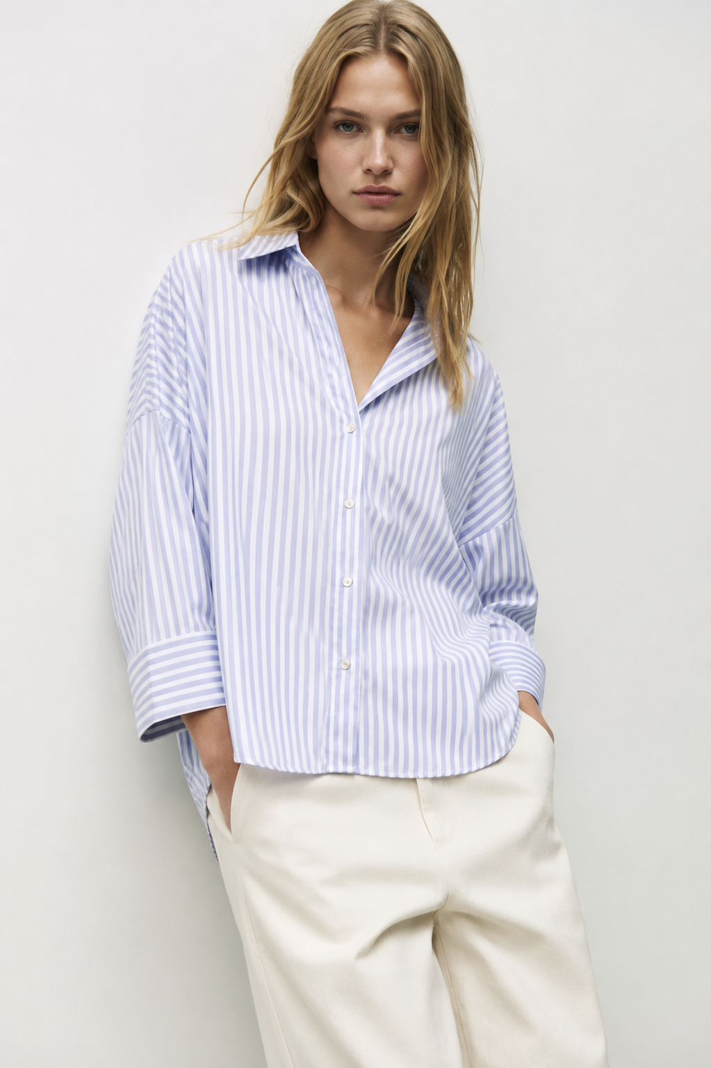 CHEMISE RAYÉE COL CLASSIQUE AMPLE