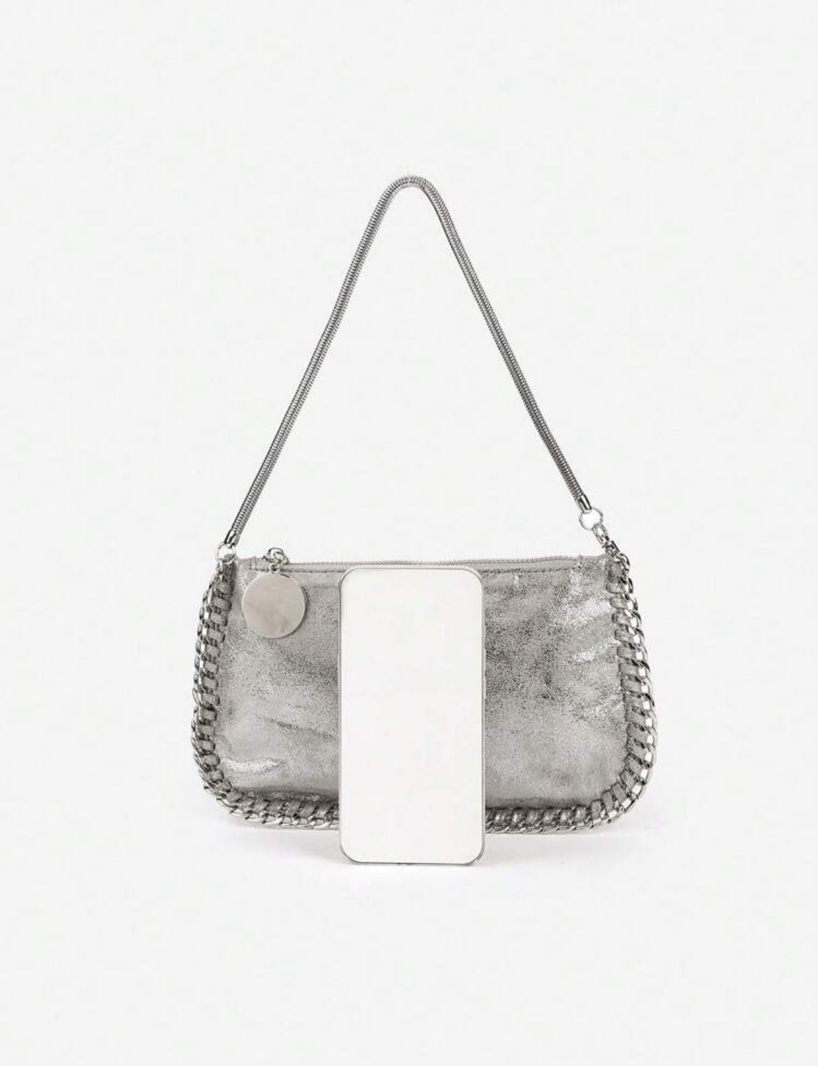 POCHETTE MÉTALLIQUE EN CUIR PU