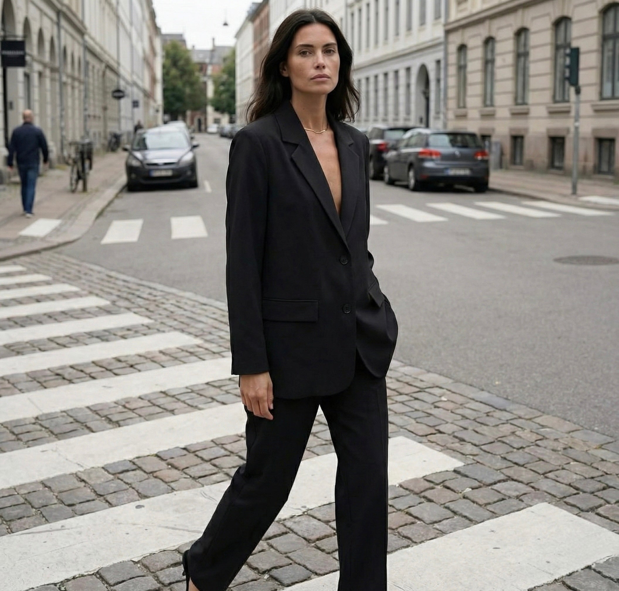 VESTE TAILLEUR DROITE À SIMPLE BOUTONNAGE