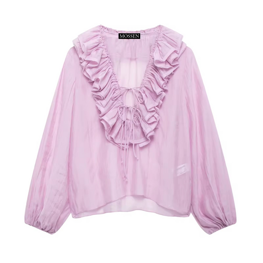 CHEMISE MOUSSELINE À VOLANTS
