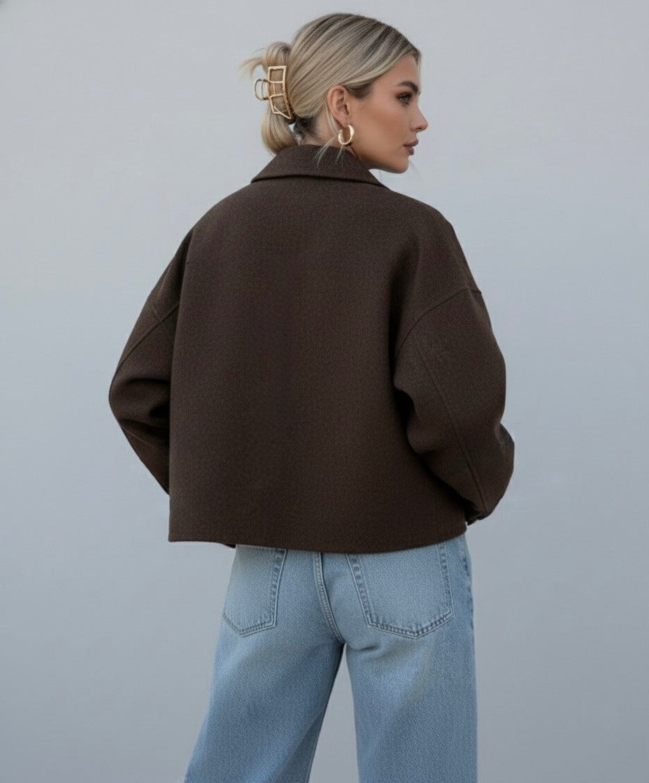 VESTE COURTE EFFET LAINE