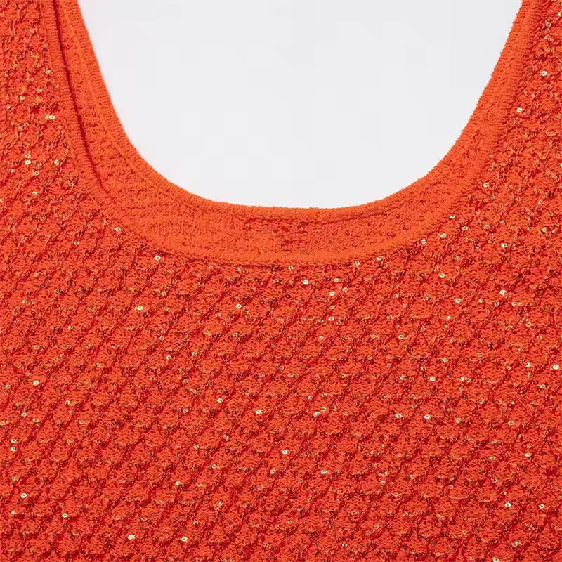 TOP EN MAILLE À SEQUINS