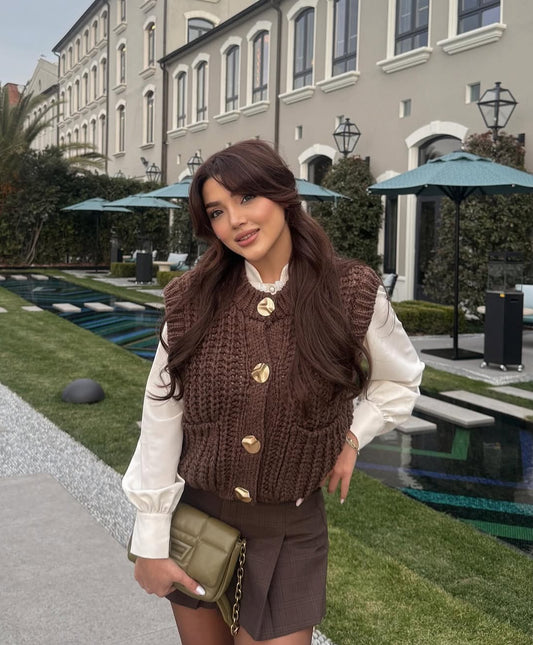 CARDIGAN EN TRICOT SANS MANCHES