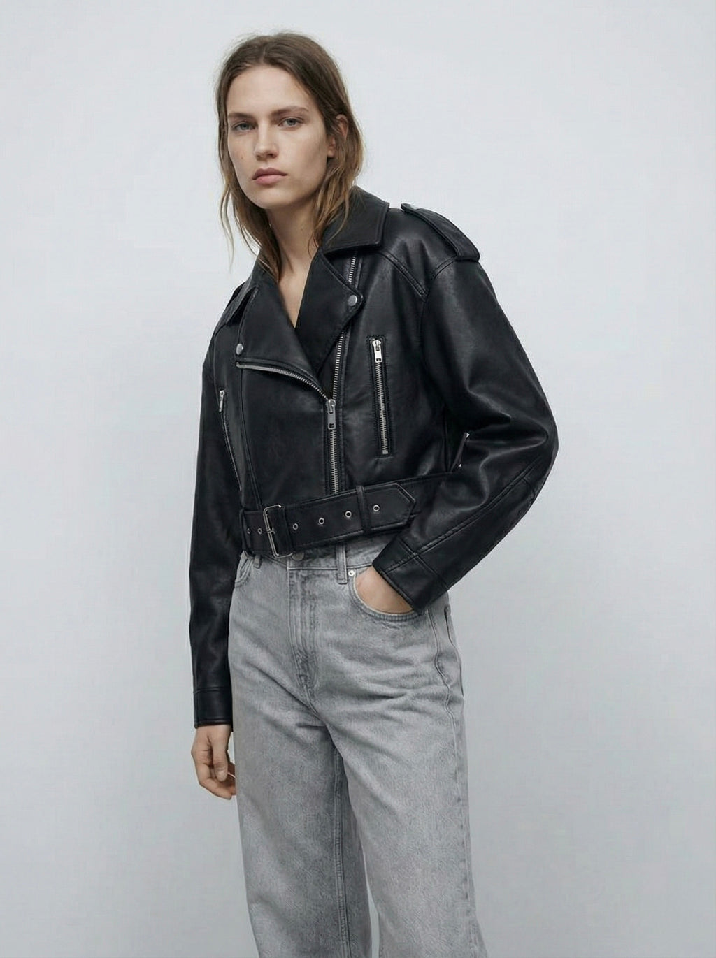 PERFECTO COURT ZIPPÉ À CEINTURE