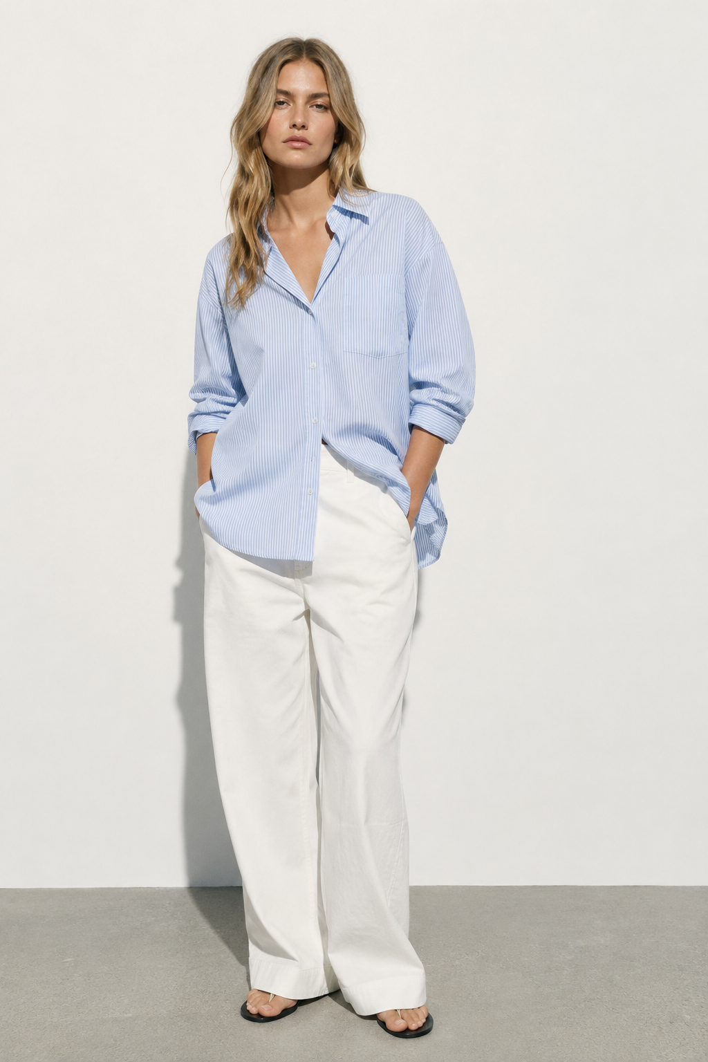 CHEMISE OVERSIZE À RAYURES VERTICALES