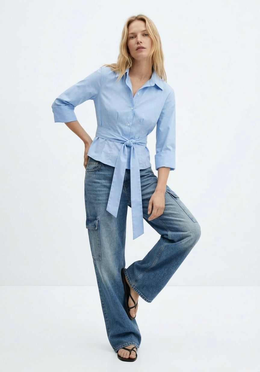 CHEMISE CINTRÉE À NOEUD