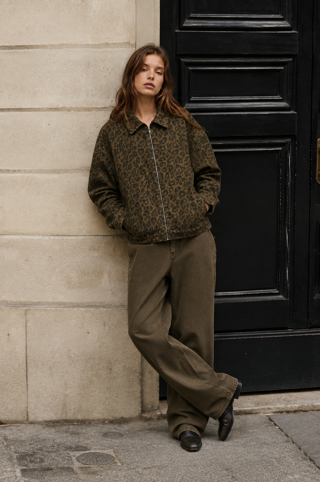VESTE ZIPPÉE À IMPRIMÉ LÉOPARD